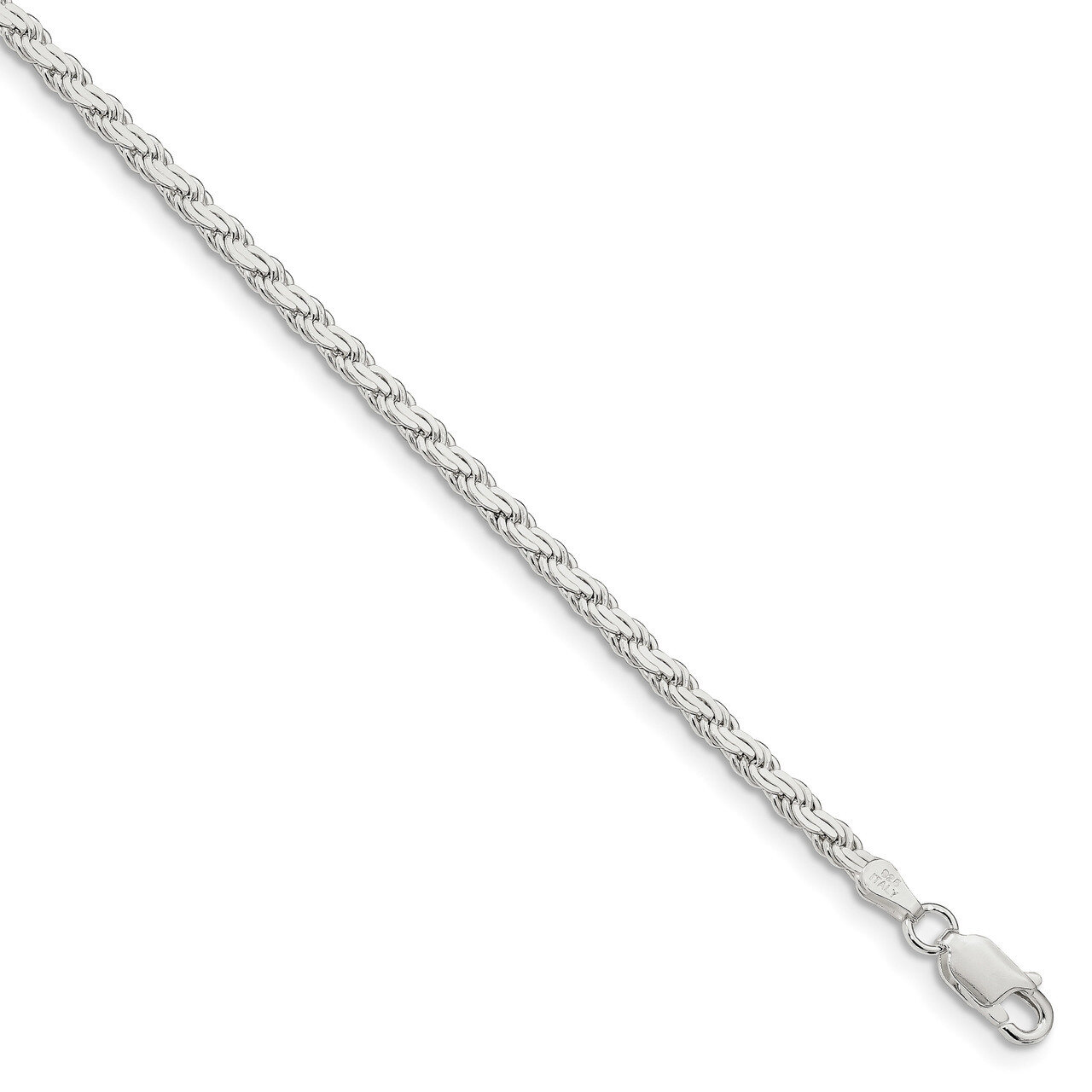 8 Inch 3.10mm Flat Rope Chain Sterling Silver QFC204-8, MPN: QFC204-8, 883957851471