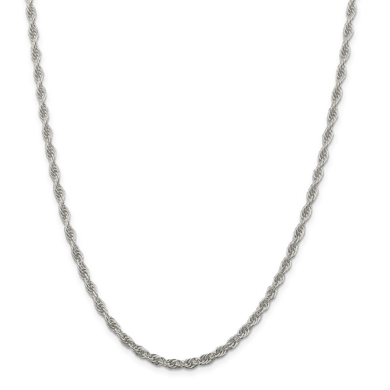 24 Inch 3.8mm Loose Rope Chain Sterling Silver QFC208-24, MPN: QFC208-24, 883957210131