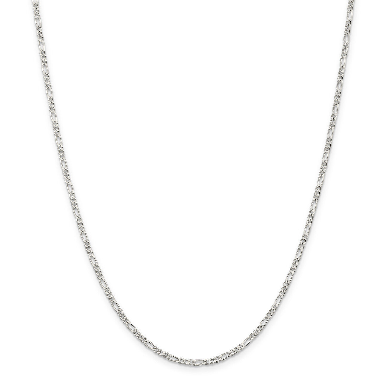 28 Inch 2.25mm Figaro Chain Sterling Silver QFG060-28