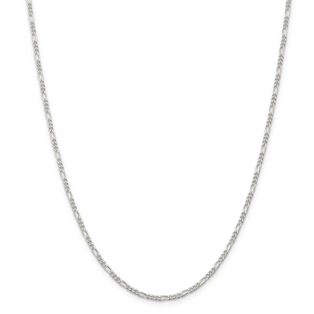 18 Inch 2.25mm Figaro Chain Sterling Silver Rhodium-plated QFG060R-18, MPN: QFG060R-18, 886774100104