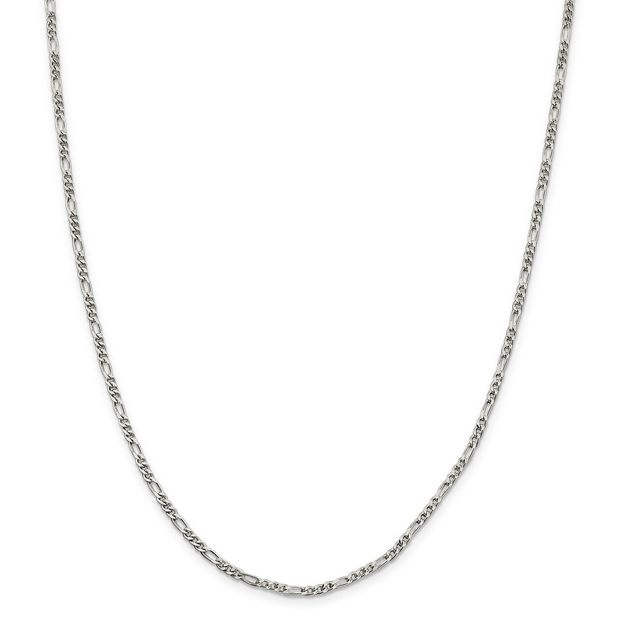 10 Inch 2.5mm Figaro Chain Sterling Silver QFG070-10