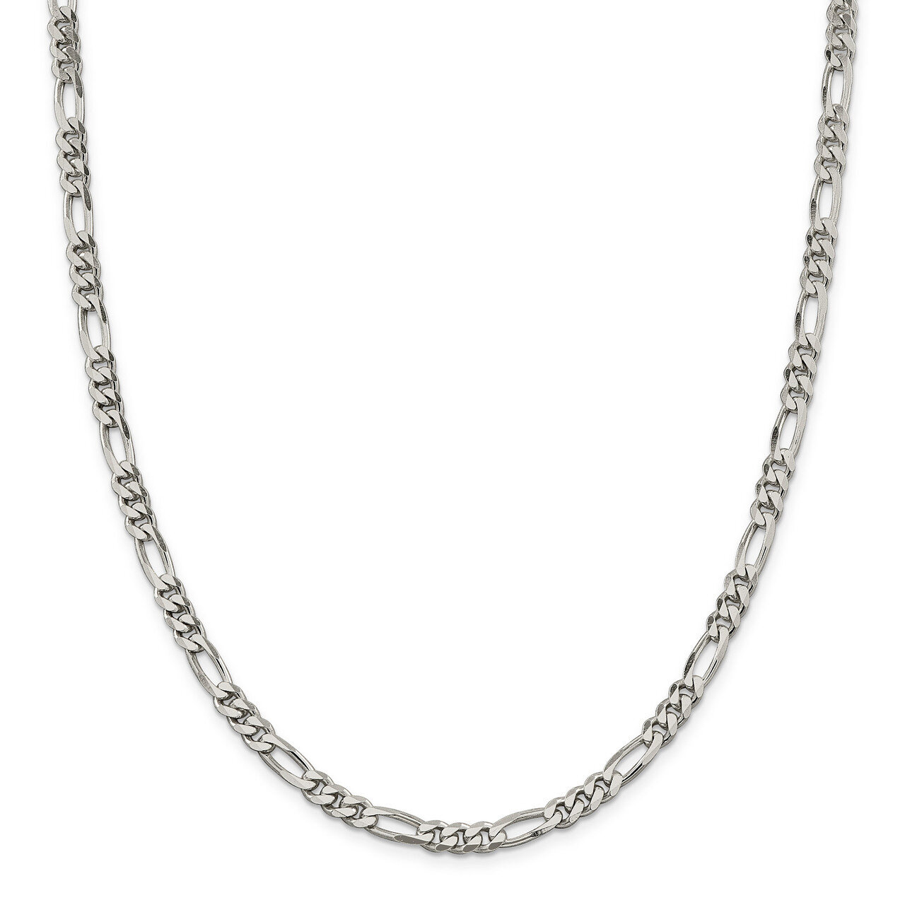 26 Inch 5.25mm Figaro Chain Sterling Silver QFG150-26