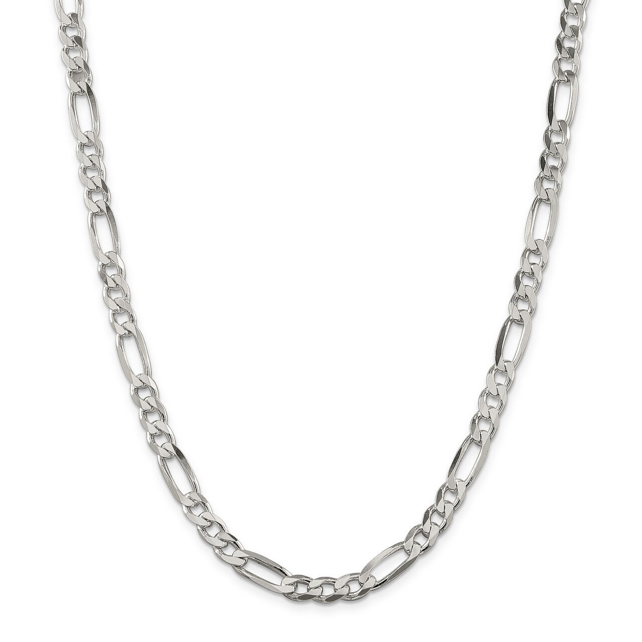 28 Inch 6.5mm Figaro Chain Sterling Silver QFG180-28