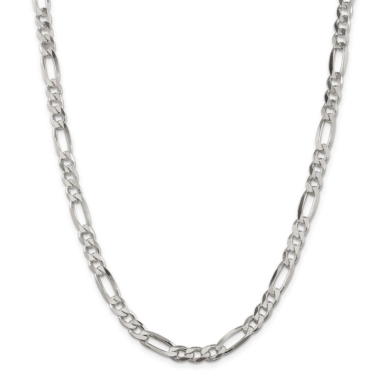 30 Inch 6.5mm Figaro Chain Sterling Silver QFG180-30, MPN: QFG180-30, 883957970363