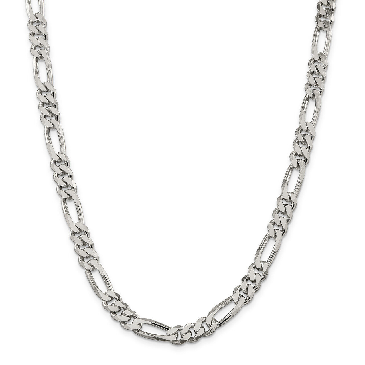 28 Inch 7.75mm Figaro Chain Sterling Silver QFG220-28, MPN: QFG220-28, 883957952758