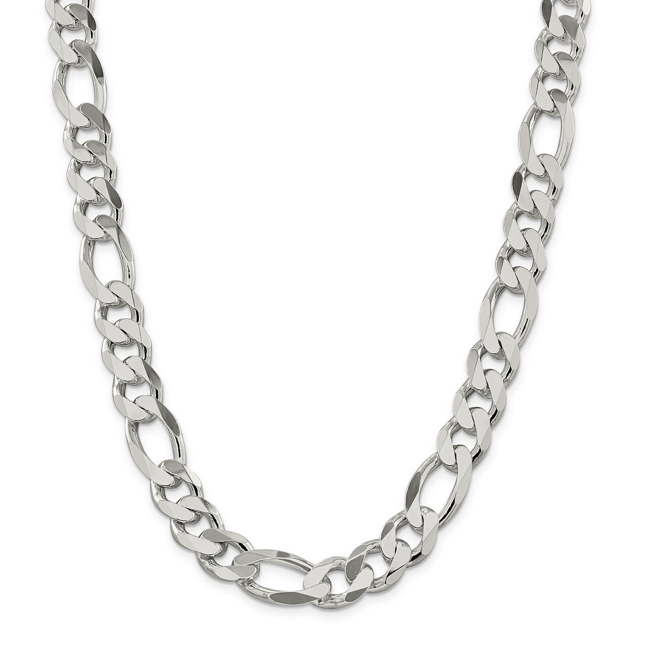 26 Inch 12.75mm Figaro Chain Sterling Silver QFG350-26, MPN: QFG350-26, 883957624617