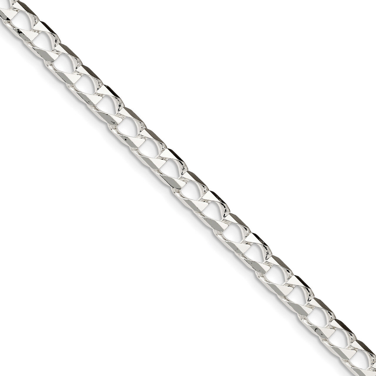 8 Inch 6.25mm Polished Open Curb Chain Sterling Silver QFOC220-8, MPN: QFOC220-8, 191101394454
