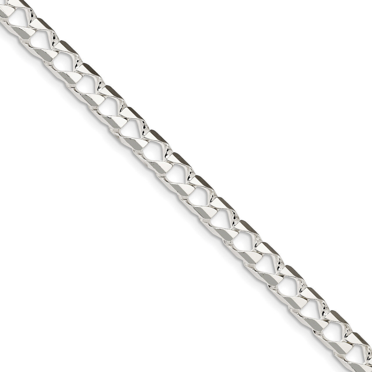 9 Inch 6.75mm Polished Open Curb Chain Sterling Silver QFOC250-9, MPN: QFOC250-9, 883957624709