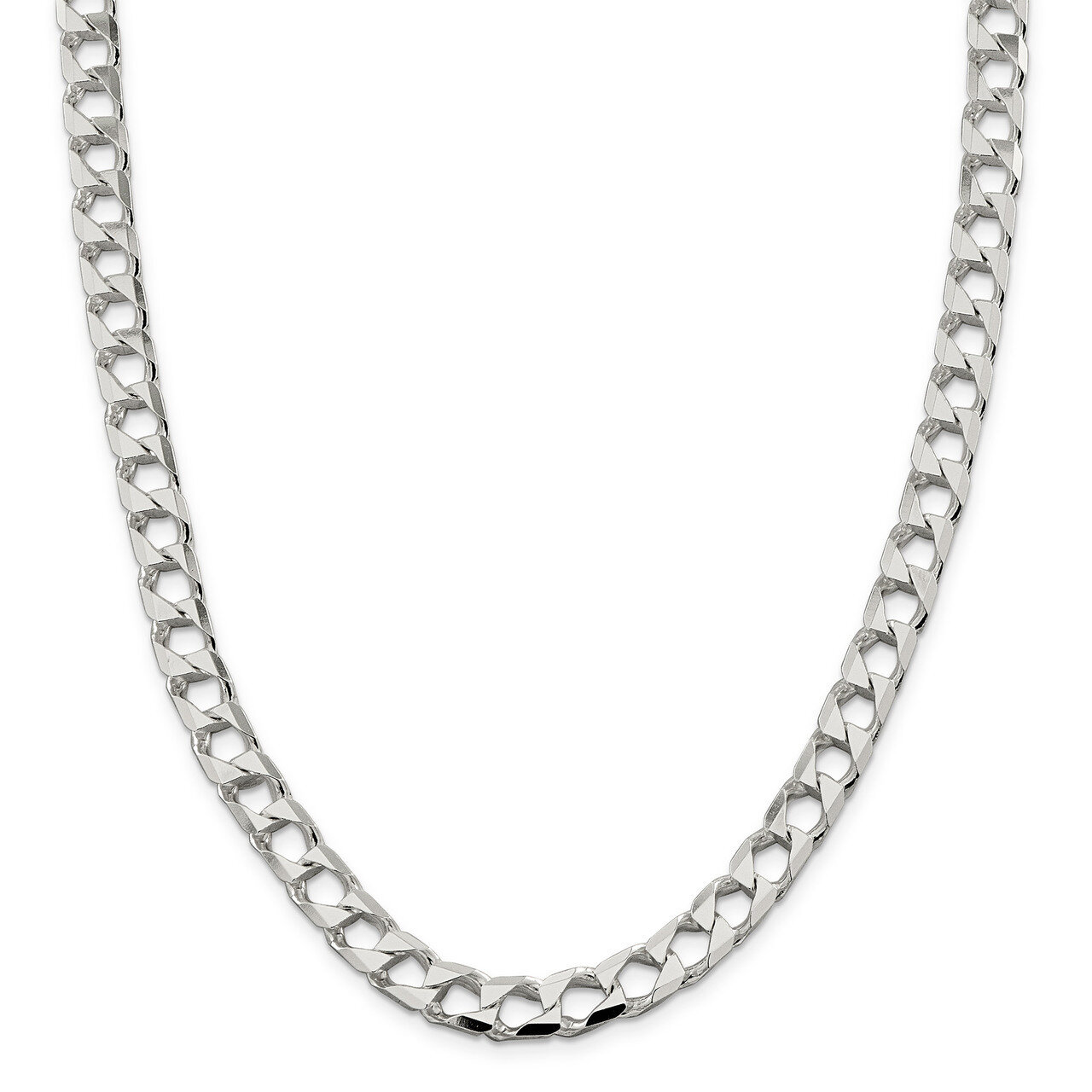 20 Inch 8.6mm Polished Open Curb Chain Sterling Silver QFOC300-20