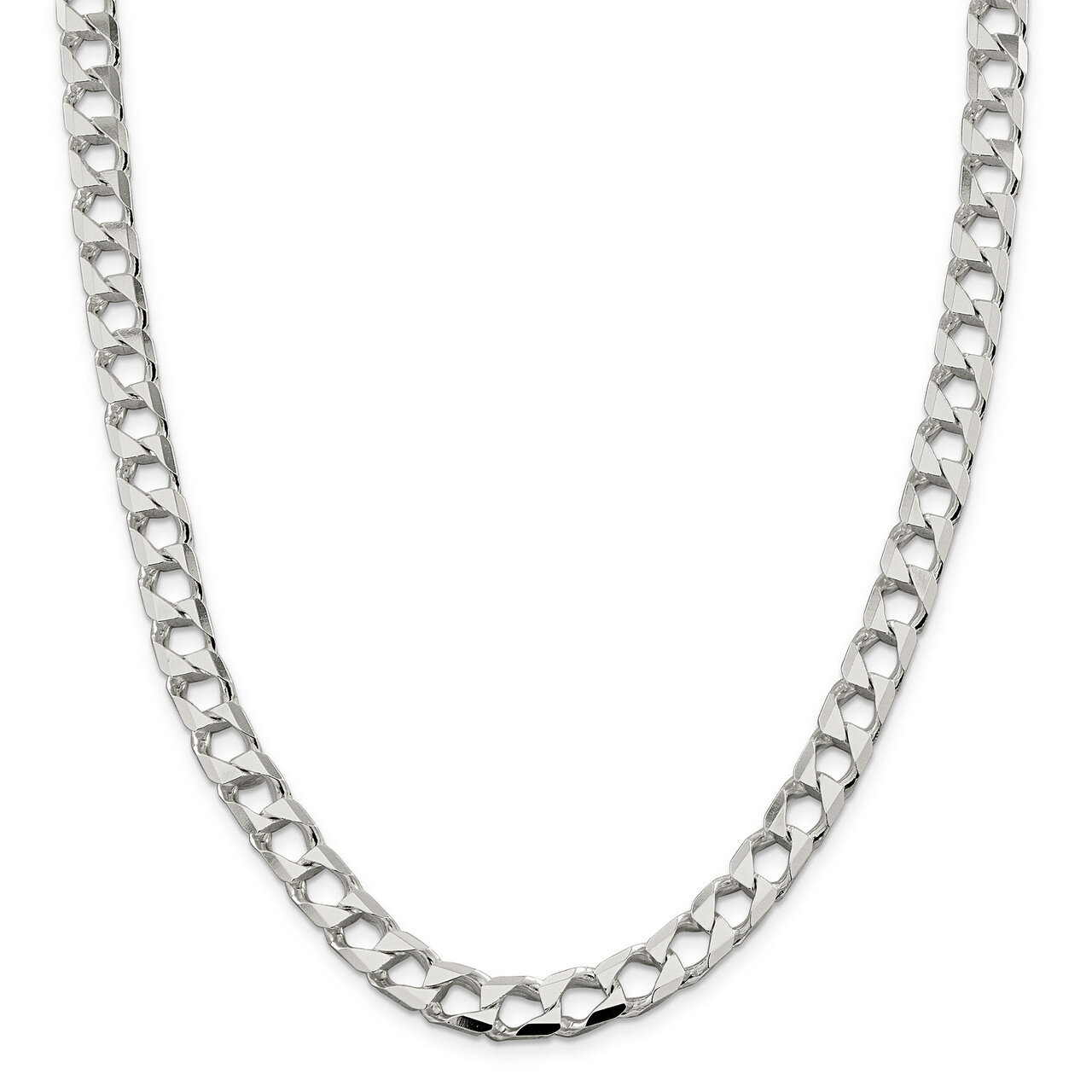 22 Inch 8.6mm Polished Open Curb Chain Sterling Silver QFOC300-22, MPN: QFOC300-22, 883957175287