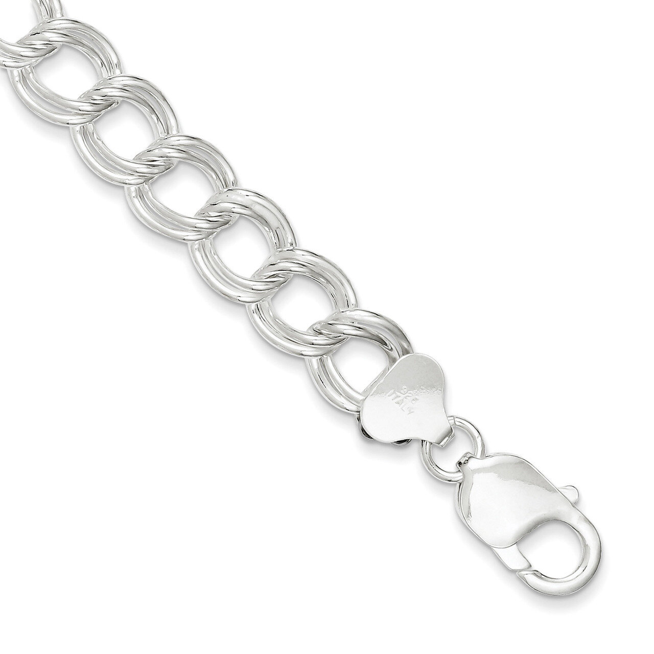 10.5mm Double Link Charm Bracelet 6.5 Inch Sterling Silver QG2211-6.5, MPN: QG2211-6.5, 886774102603