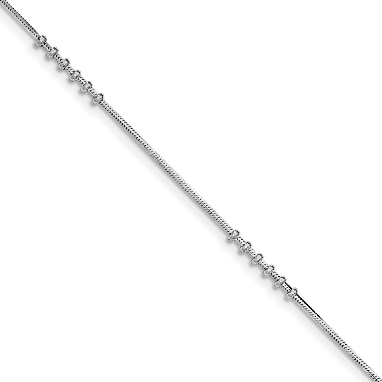 0.5 Inch extension Anklet Sterling Silver Rhodium-plated Polished QG3567-10
