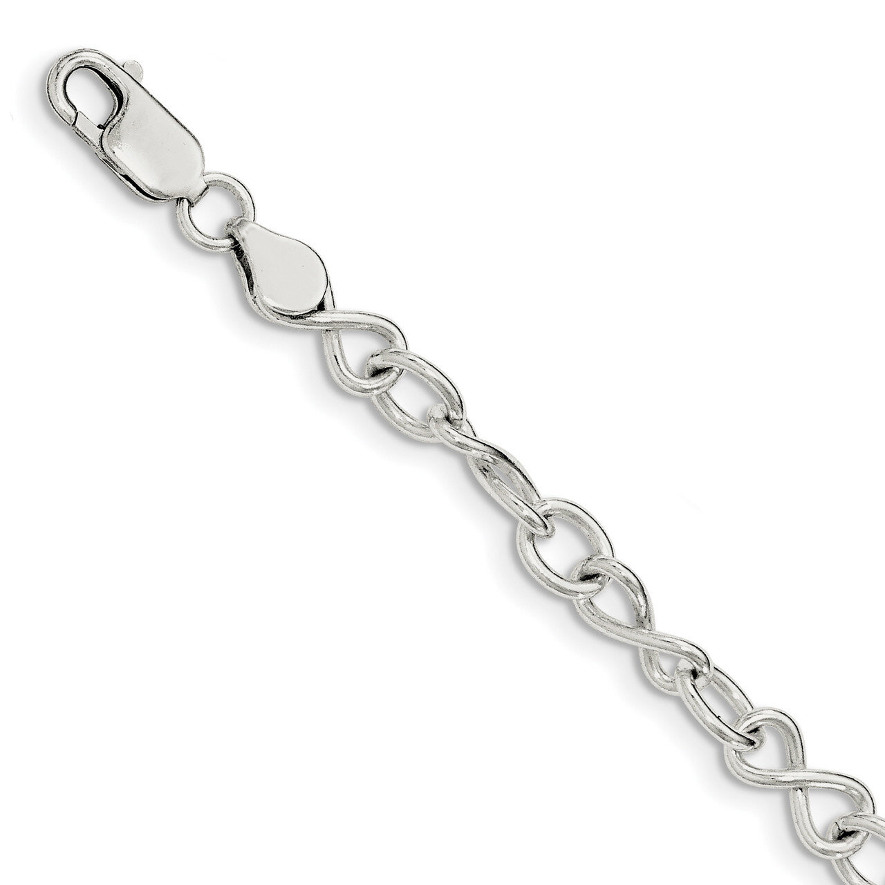 Fancy Link Bracelet 7.5 Inch Sterling Silver Polished QG3596-7.5