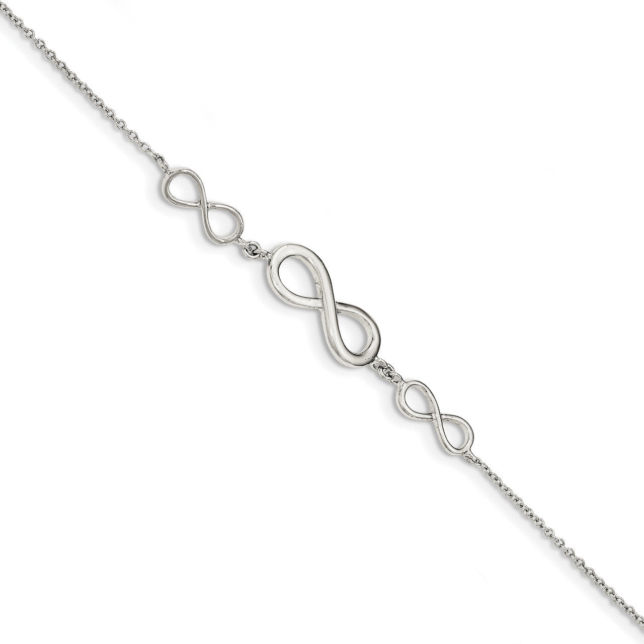 Infinity Symbol Bracelet 7.25 Inch Sterling Silver Polished QG3627-7.25, MPN: QG3627-7.25, 19690416…