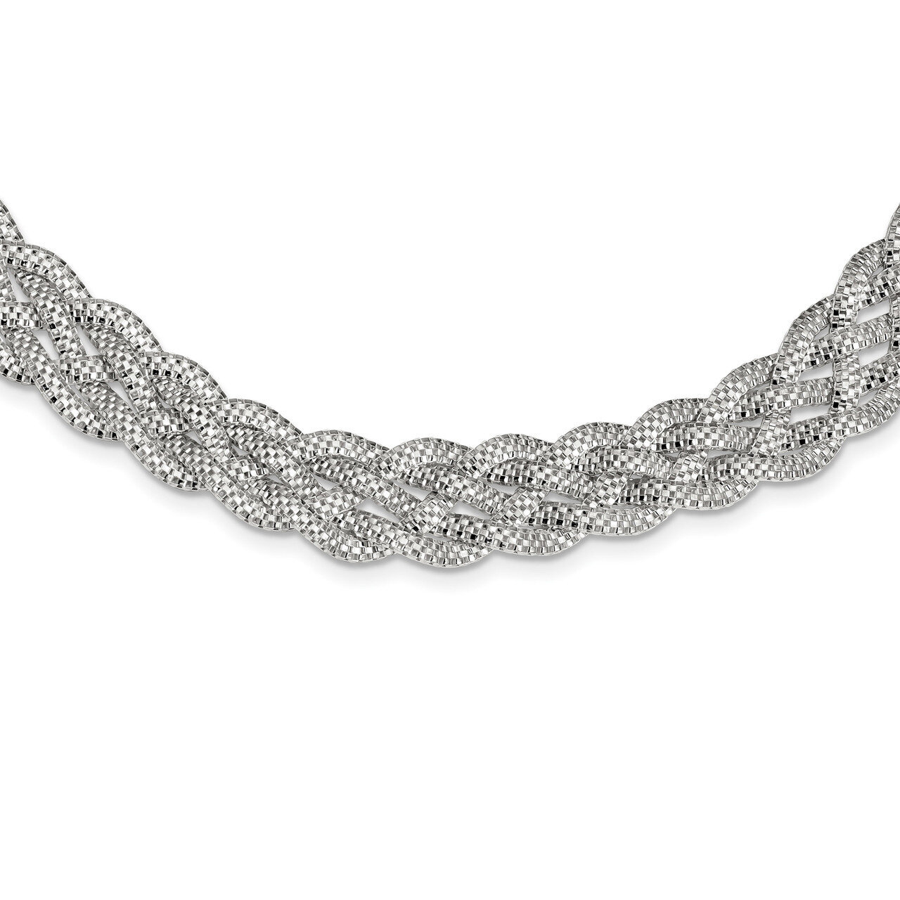 Braided Mesh Necklace 18 Inch Sterling Silver QG3841-18