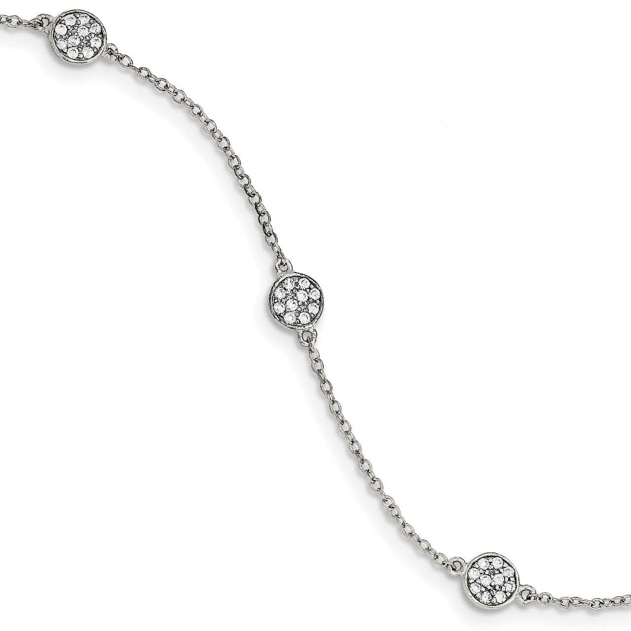 Circles with CZ Diamond Bracelet 5.75 Inch Sterling Silver Polished QG3907-5.75, MPN: QG3907-5.75, …