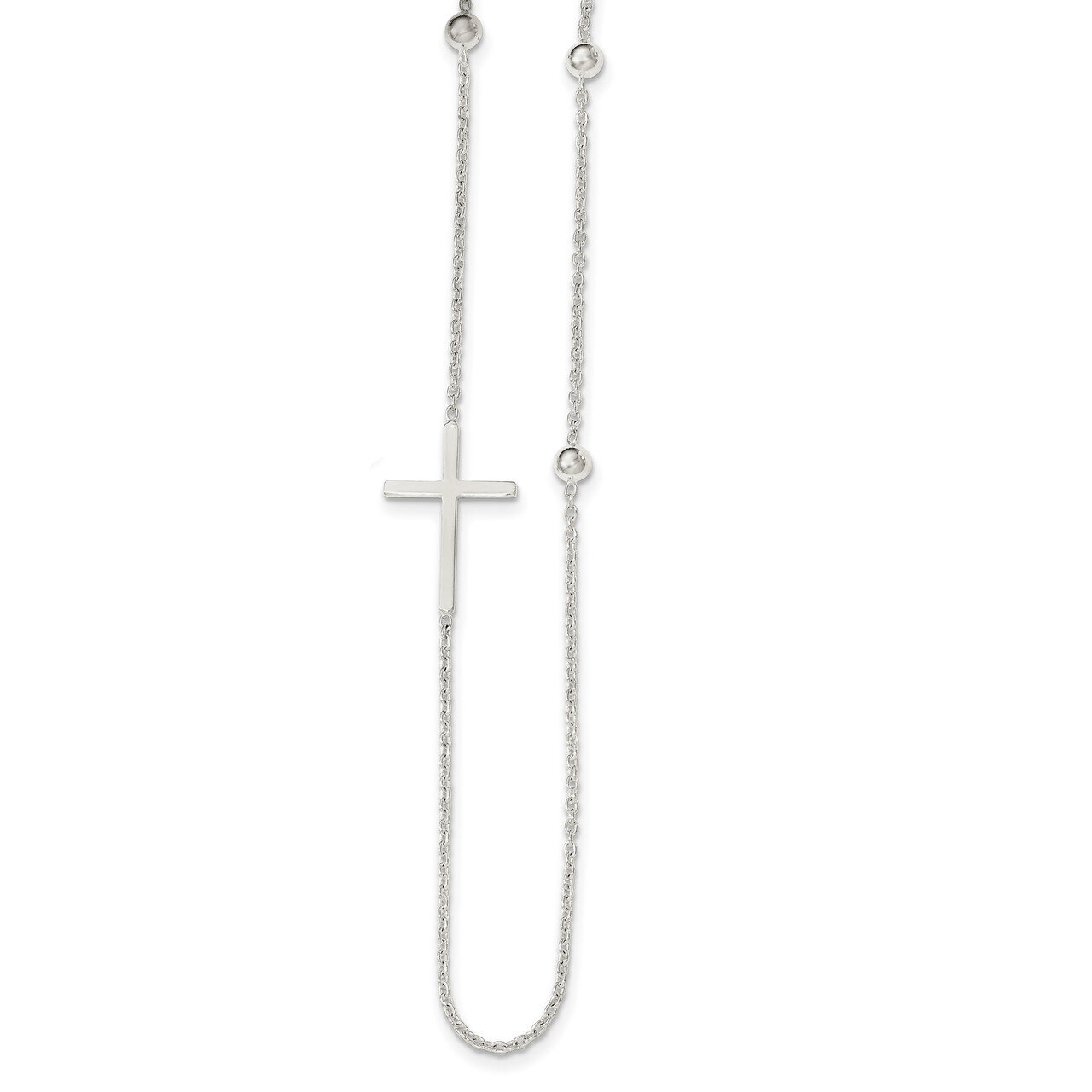 Cross Necklace 18 Inch Sterling Silver Polished QG4045-18