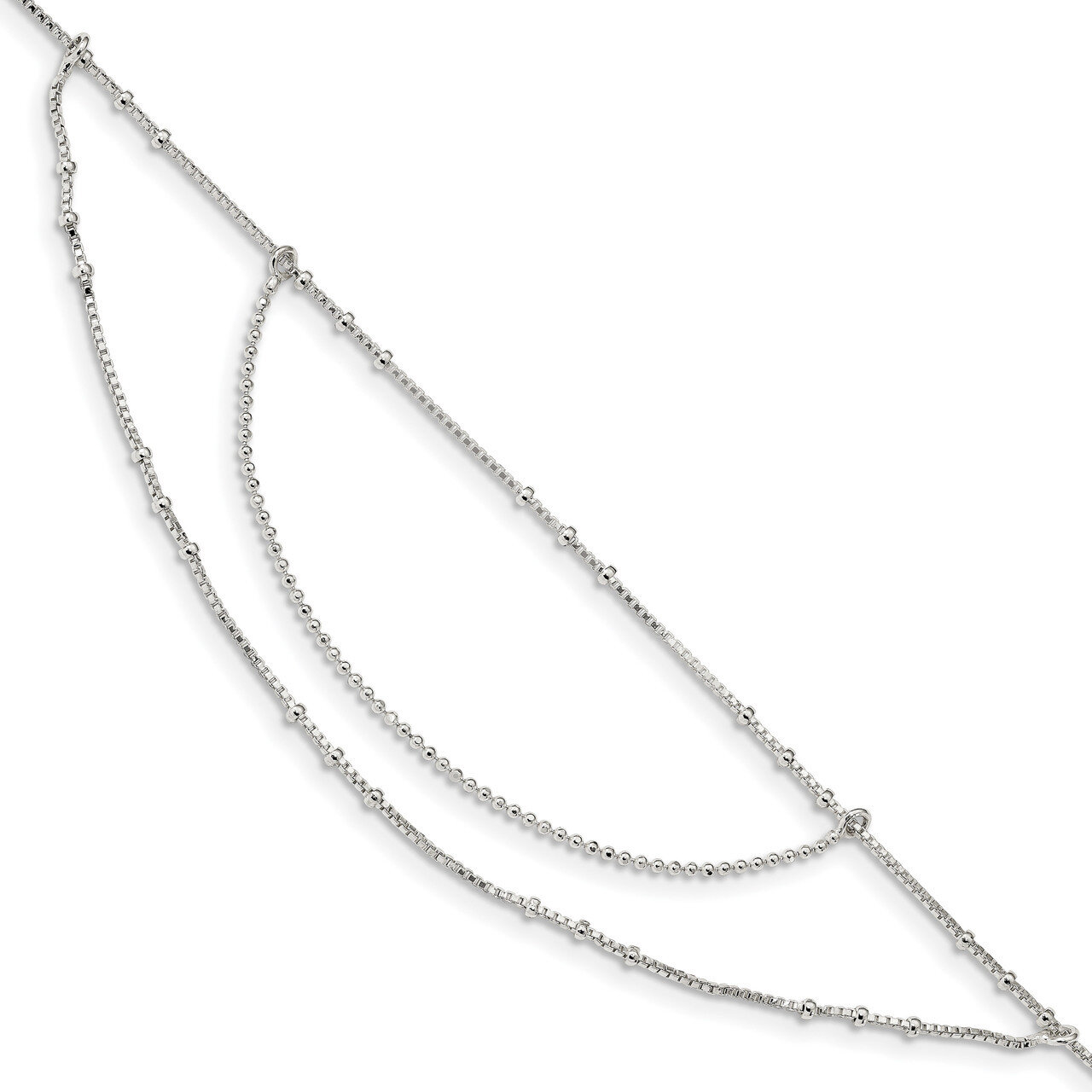 Multi-Strand with 1 inch Extender Anklet Sterling Silver Polished QG4195-9, MPN: QG4195-9, 88677407…