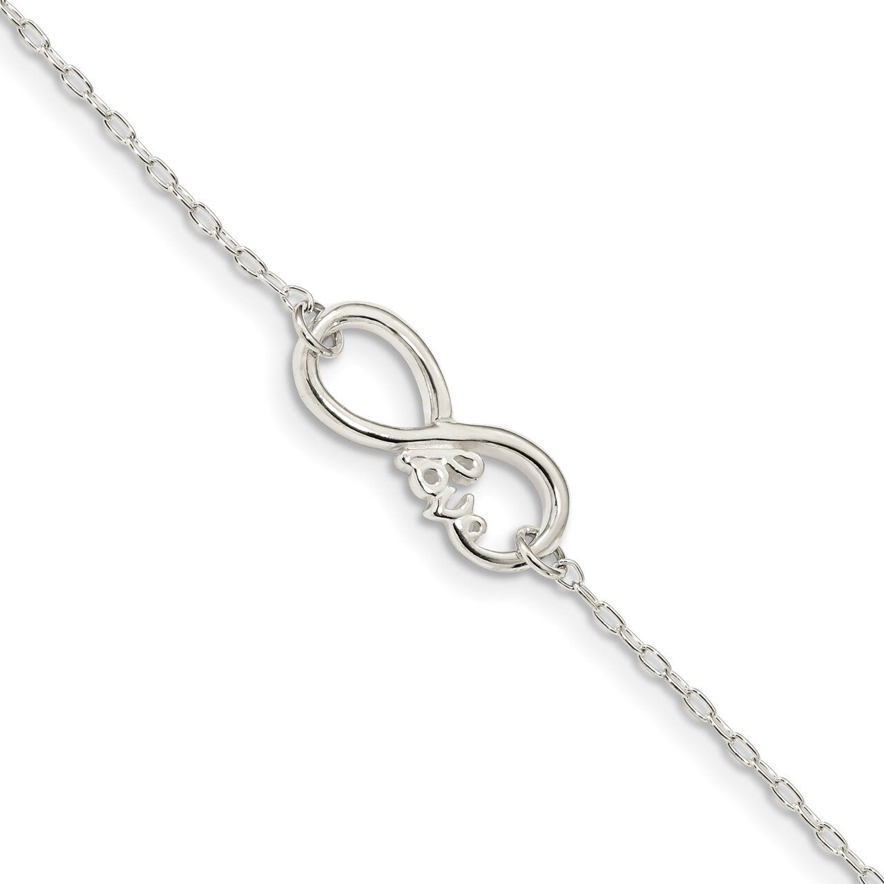 infinity Sign with LOVE Bracelet 7.5 Inch Sterling Silver Polished QG4231-7.5, MPN: QG4231-7.5, 886…