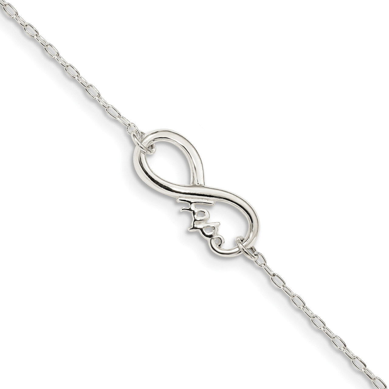 Infinity Sign with HOPE Bracelet 7.5 Inch Sterling Silver Polished QG4232-7.5