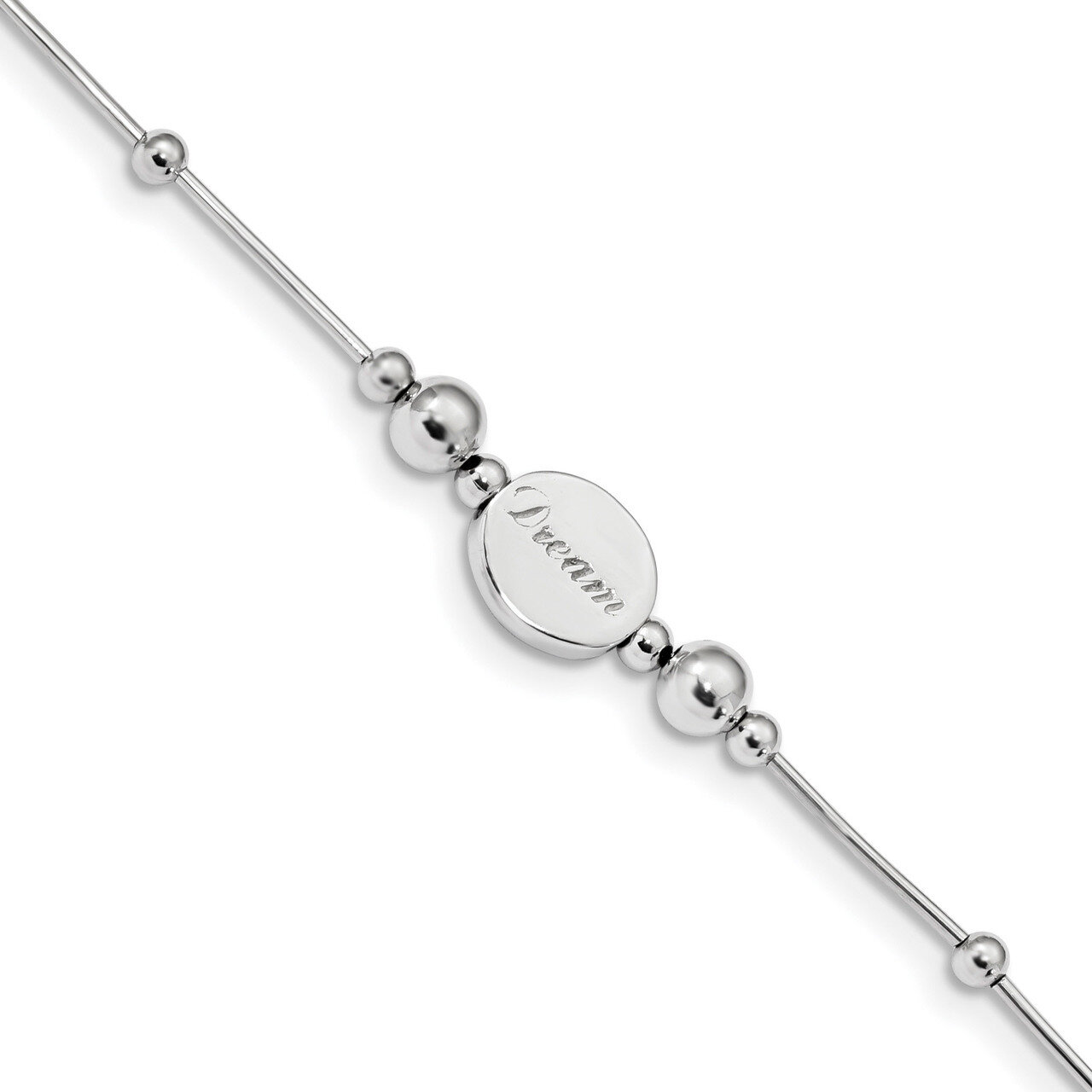 Beaded Dream with 2 inch ext. Bracelet 7 Inch Sterling Silver Rhodium-plated QG4240-7, MPN: QG4240-…