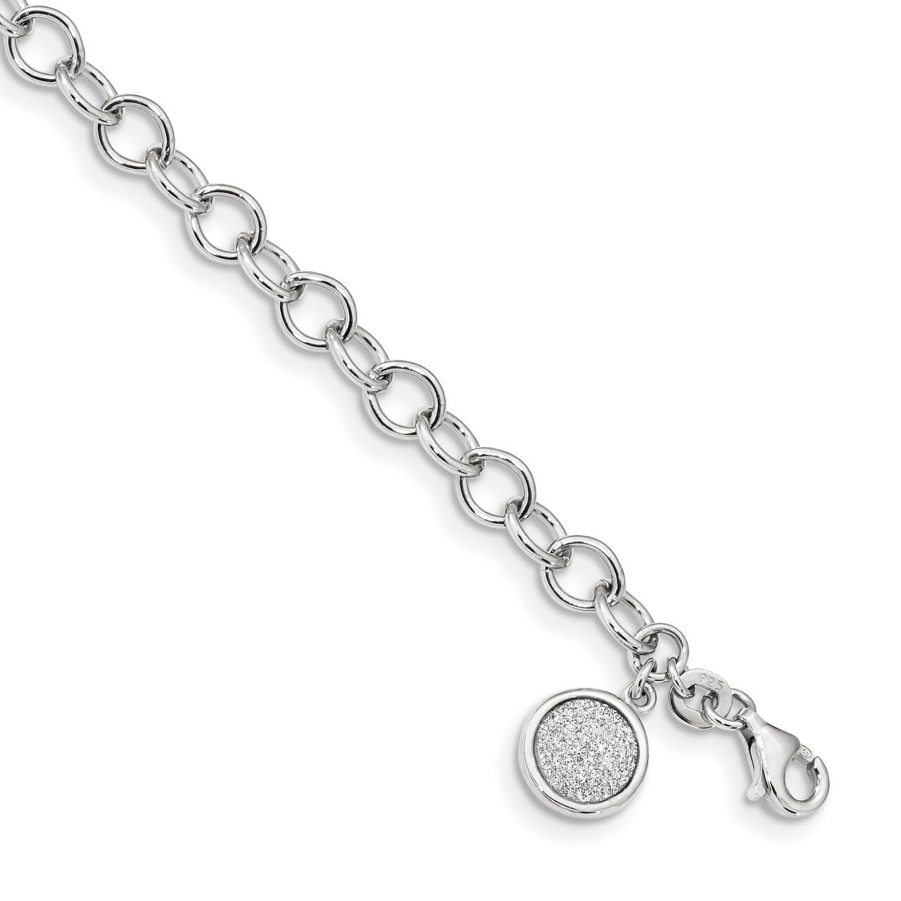 Glitter Enamel Circle Bracelet 7.5 Inch Sterling Silver Rhodium-plated QG4241-7.5, MPN: QG4241-7.5,…