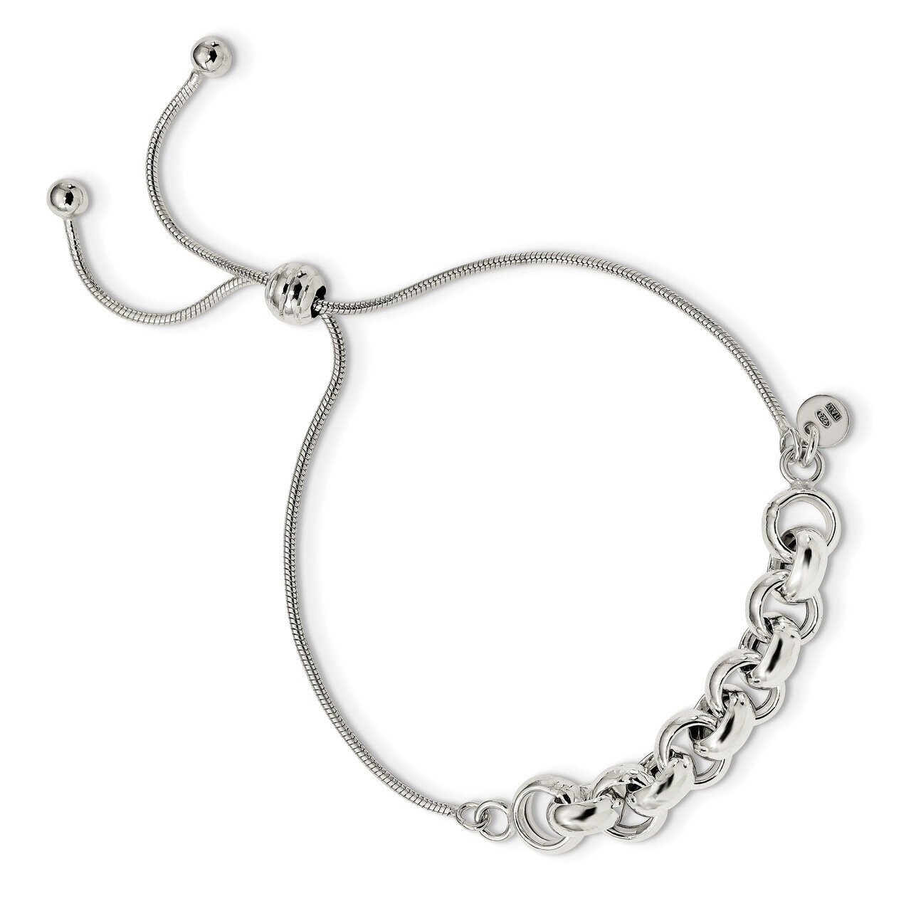 Adjustable Slip-on Bracelet Sterling Silver Polished QG4260, MPN: QG4260, 886774124254