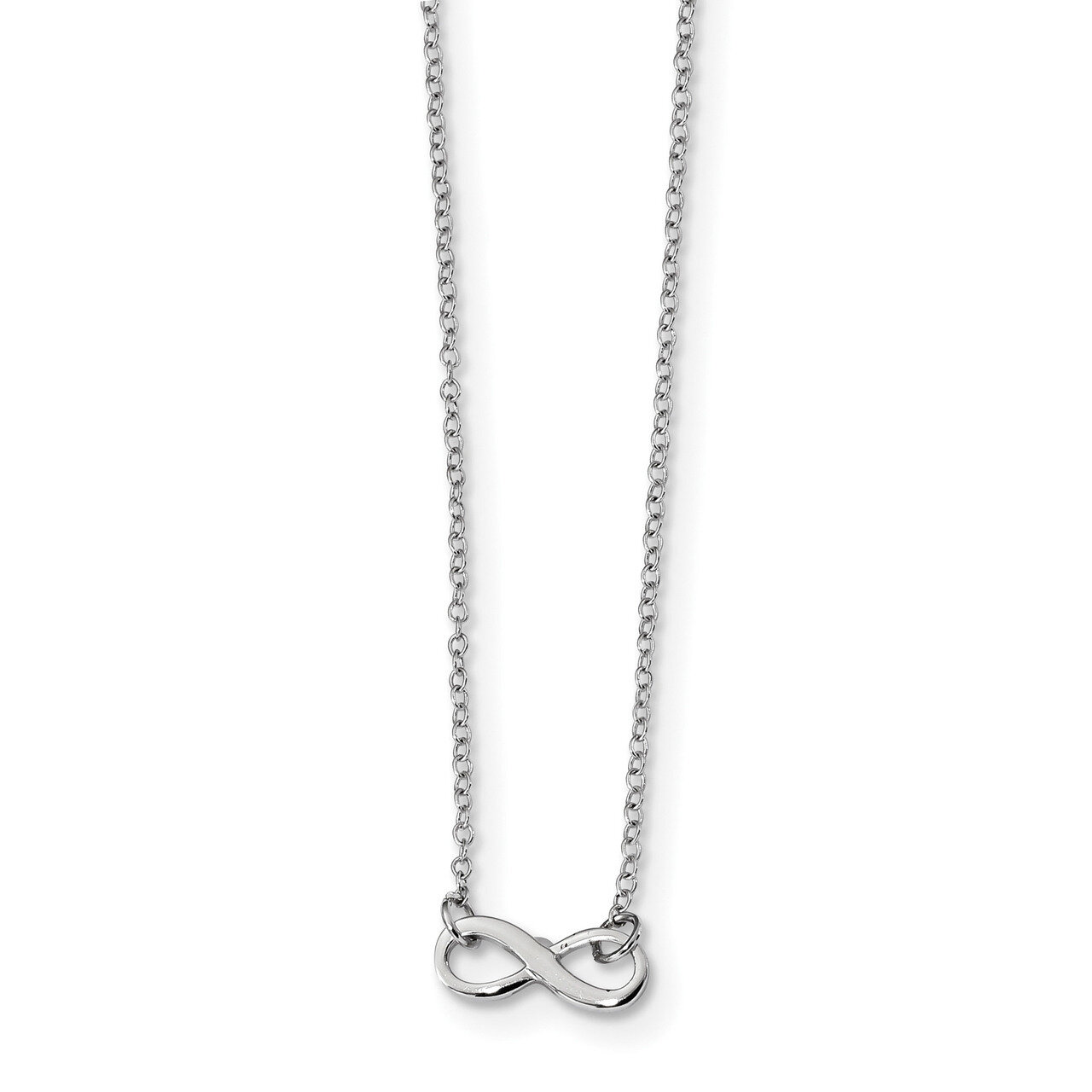 2 inch Extender Infinity Necklace 16 Inch Sterling Silver Rhodium-plated QG4394-16