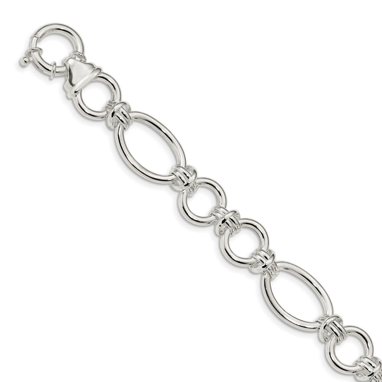 Fancy Link Bracelet 7.5 Inch Sterling Silver Polished QG4486-7.5