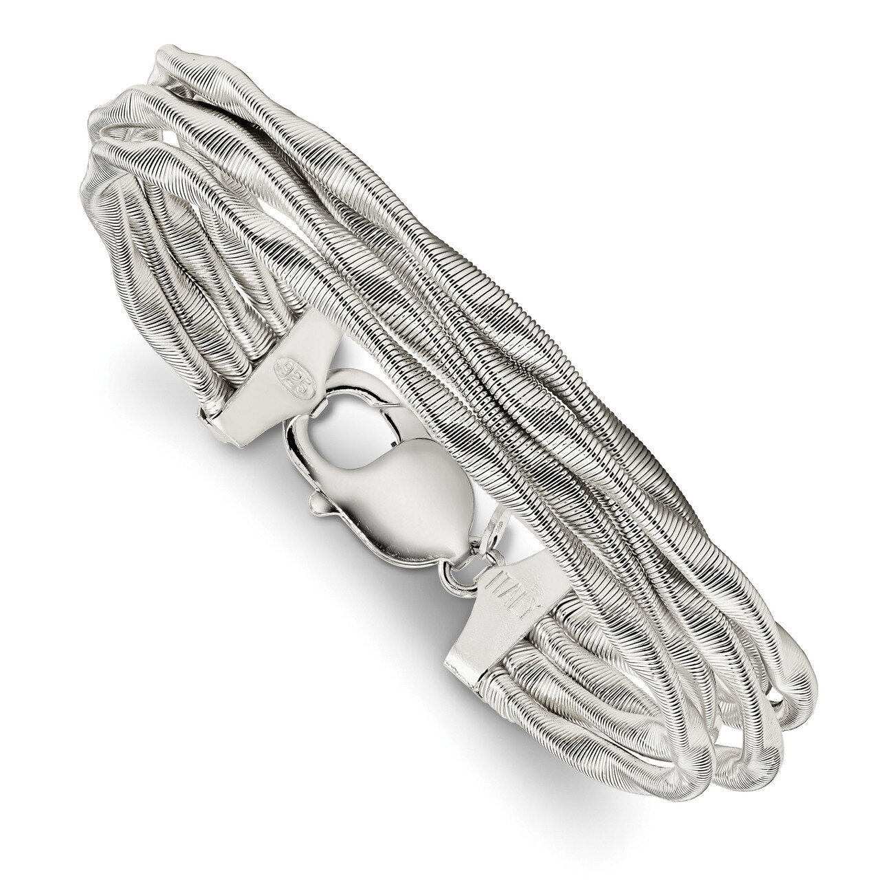 Twisted Omega 5-Strand Bracelet 7.5 Inch Sterling Silver QG4518-7.5, MPN: QG4518-7.5, 191101856563