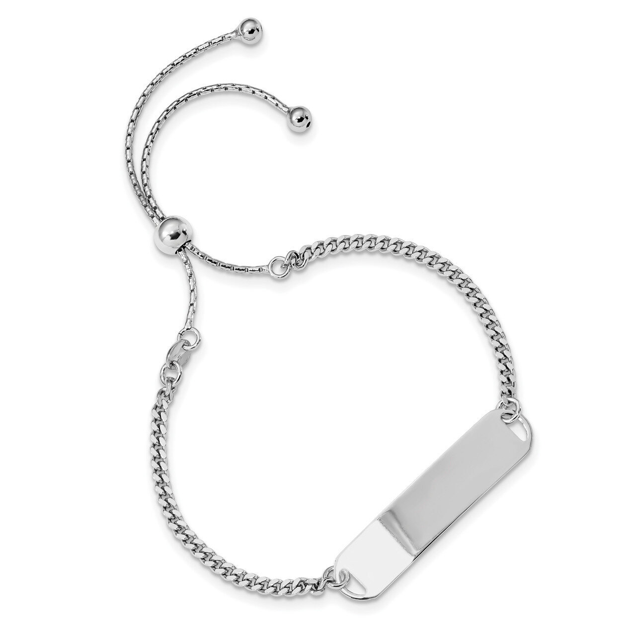 ID Adjustable 6in to 10in Bracelet 10 Inch Sterling Silver Rhodium-plated QG4530, MPN: QG4530, 8867…