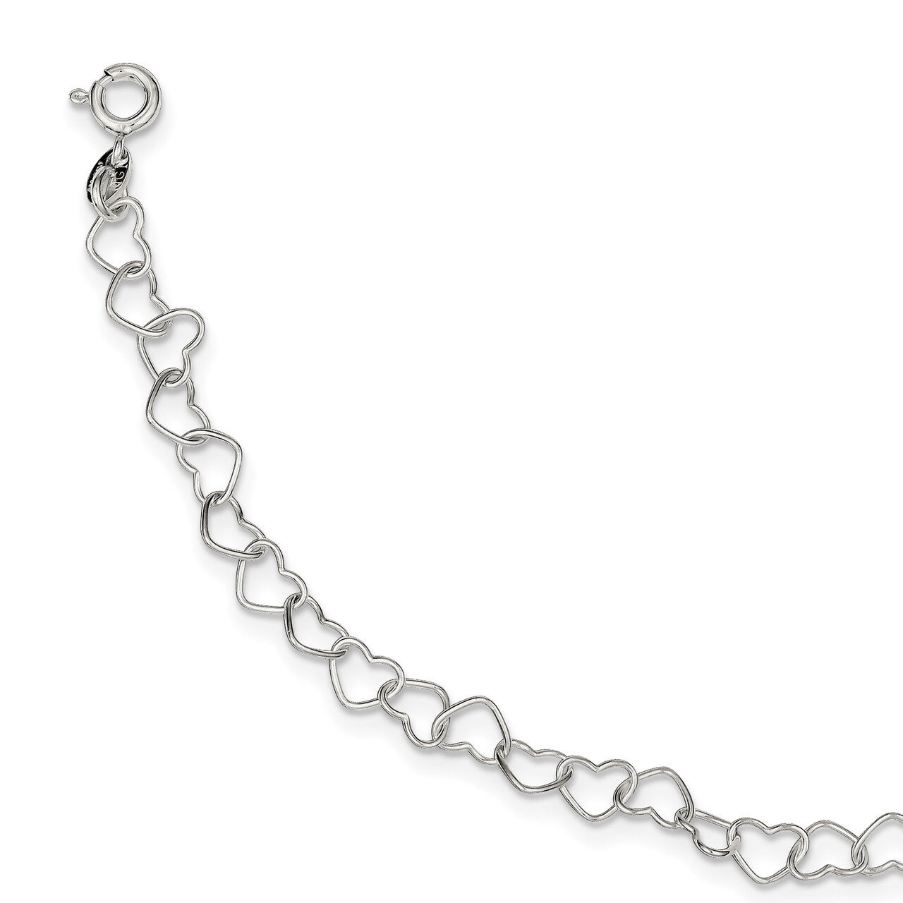 6inch Polished Fancy Heart Link Bracelet 6 Inch Sterling Silver QH320-6, MPN: QH320-6, 191101856174