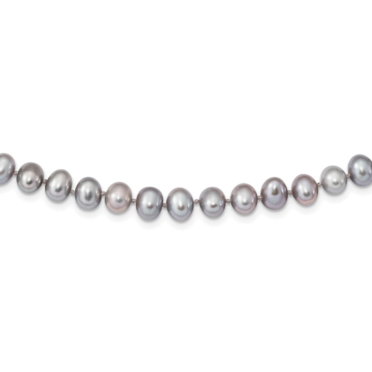 6-7mm Grey Cultured Freshwater Pearl Necklace 16 Inch Sterling Silver Rhodium QH5161-16, MPN: QH516…