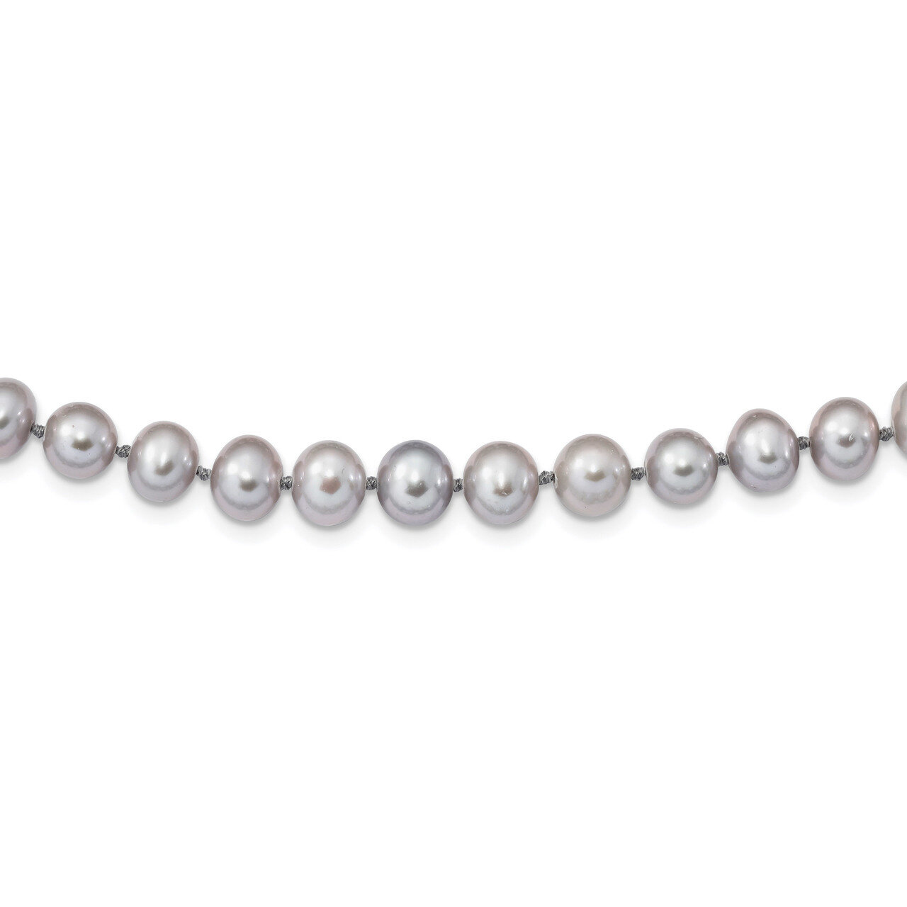 7-8mm Grey Cultured Freshwater Pearl Necklace 24 Inch Sterling Silver Rhodium QH5162-24, MPN: QH516…