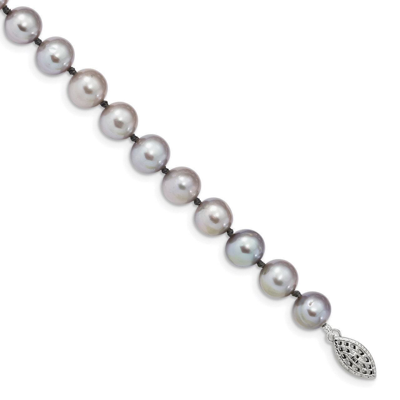 8-9mm Grey Cultured Freshwater Pearl Bracelet 7.25 Inch Sterling Silver Rhodium QH5163-7.25, MPN: Q…
