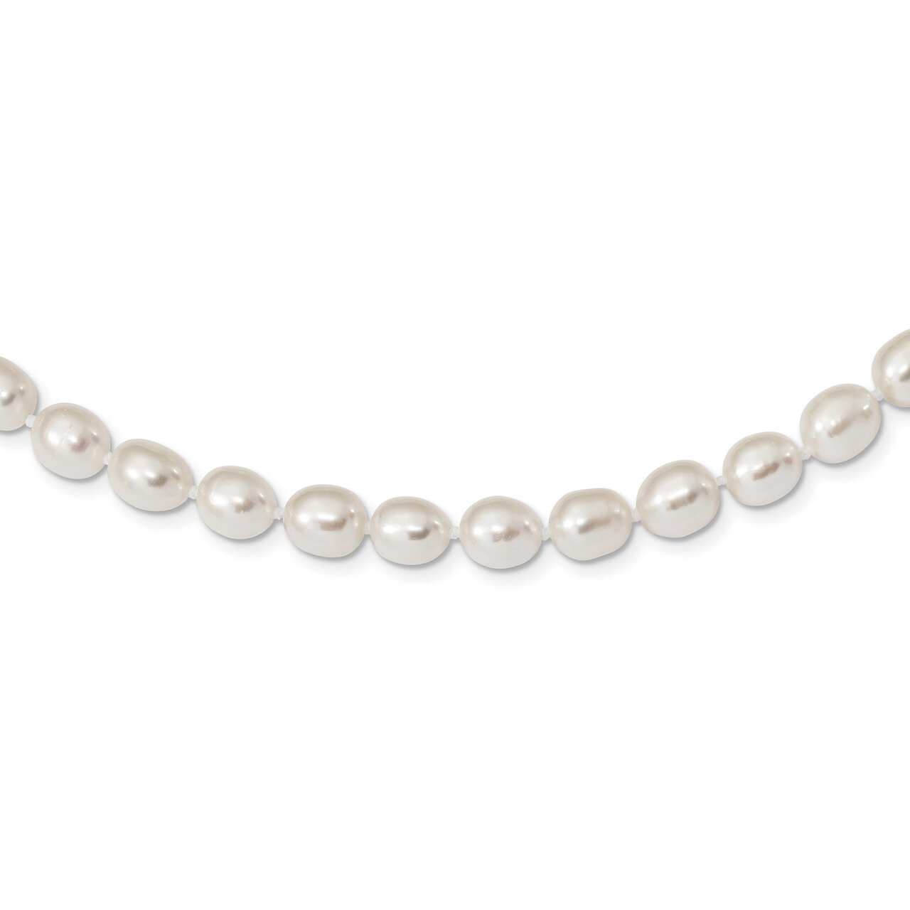 7-8mm White Freshwater Cultured Rice Pearl Necklace 18 Inch Sterling Silver Rhodium QH5171-18, MPN:…