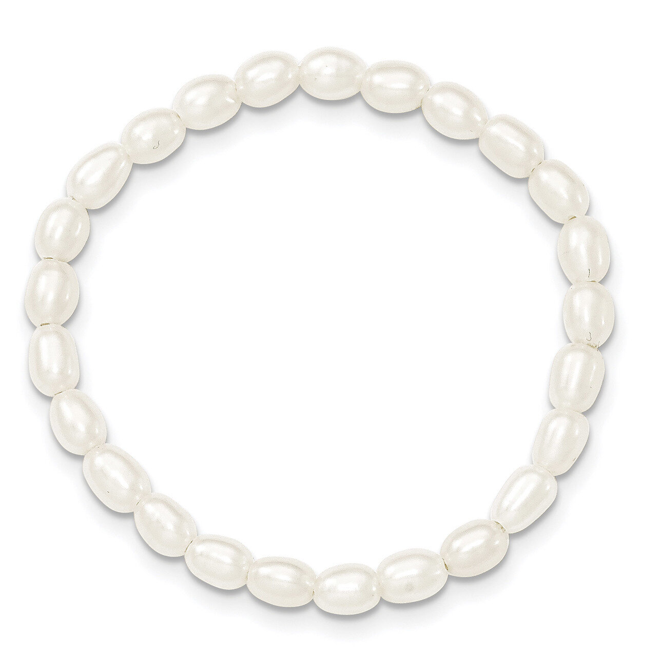White 4-4.5mm Stretch Bracelet Freshwater Cultured Pearl QH5278, MPN: QH5278, 191101111464