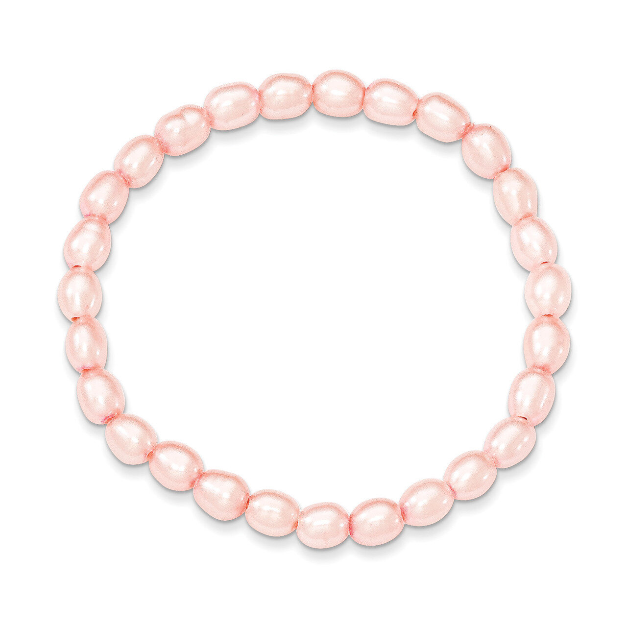 Pink 4-4.5mm Stretch Bracelet 5 Inch Freshwater Cultured Pearl QH5279, MPN: QH5279, 191101111457
