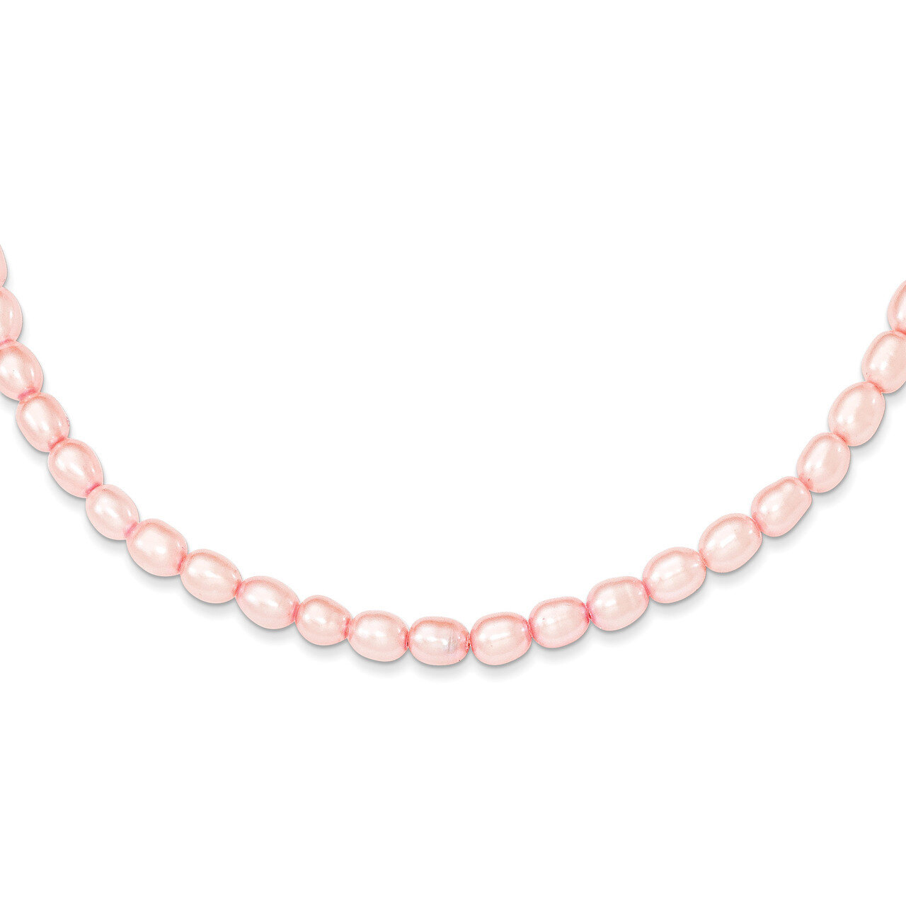 Pink 4-4.5mm Freshwater Cultured Pearl Necklace 13 Inch Sterling Silver QH5280-13
