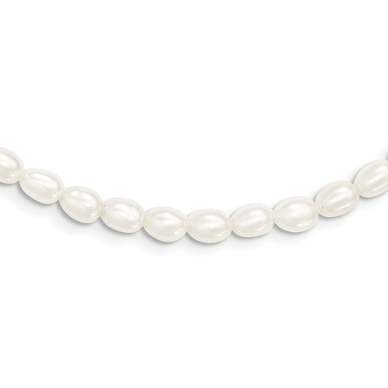 White 4-4.5mm Freshwater Cultured Pearl Necklace 13 Inch Sterling Silver QH5281-13