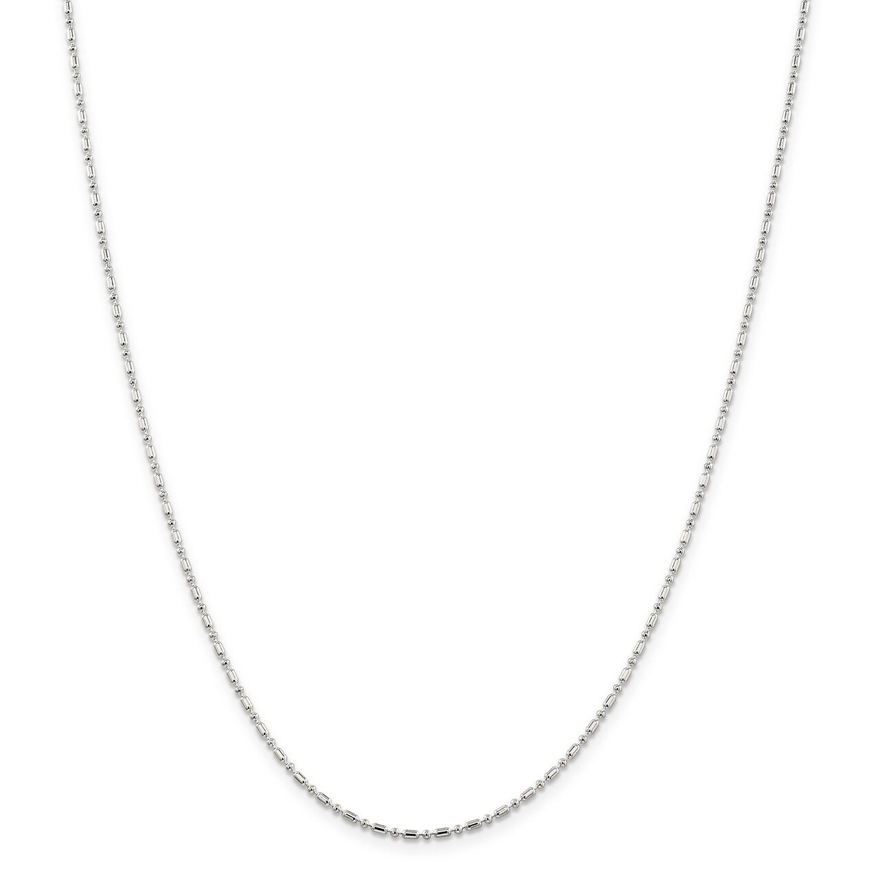 1.5mm Fancy Beaded Necklace 24 Inch Sterling Silver QK30-24, MPN: QK30-24, 883957969336