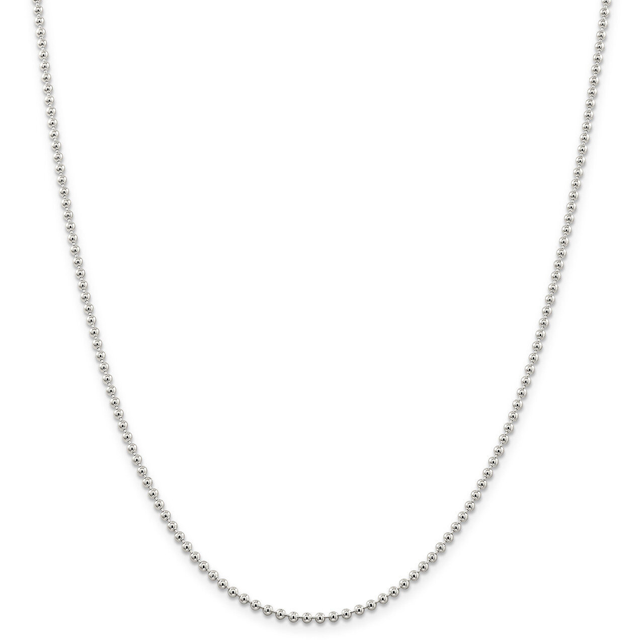 24 Inch 2.35mm Beaded Chain Sterling Silver QK82-24