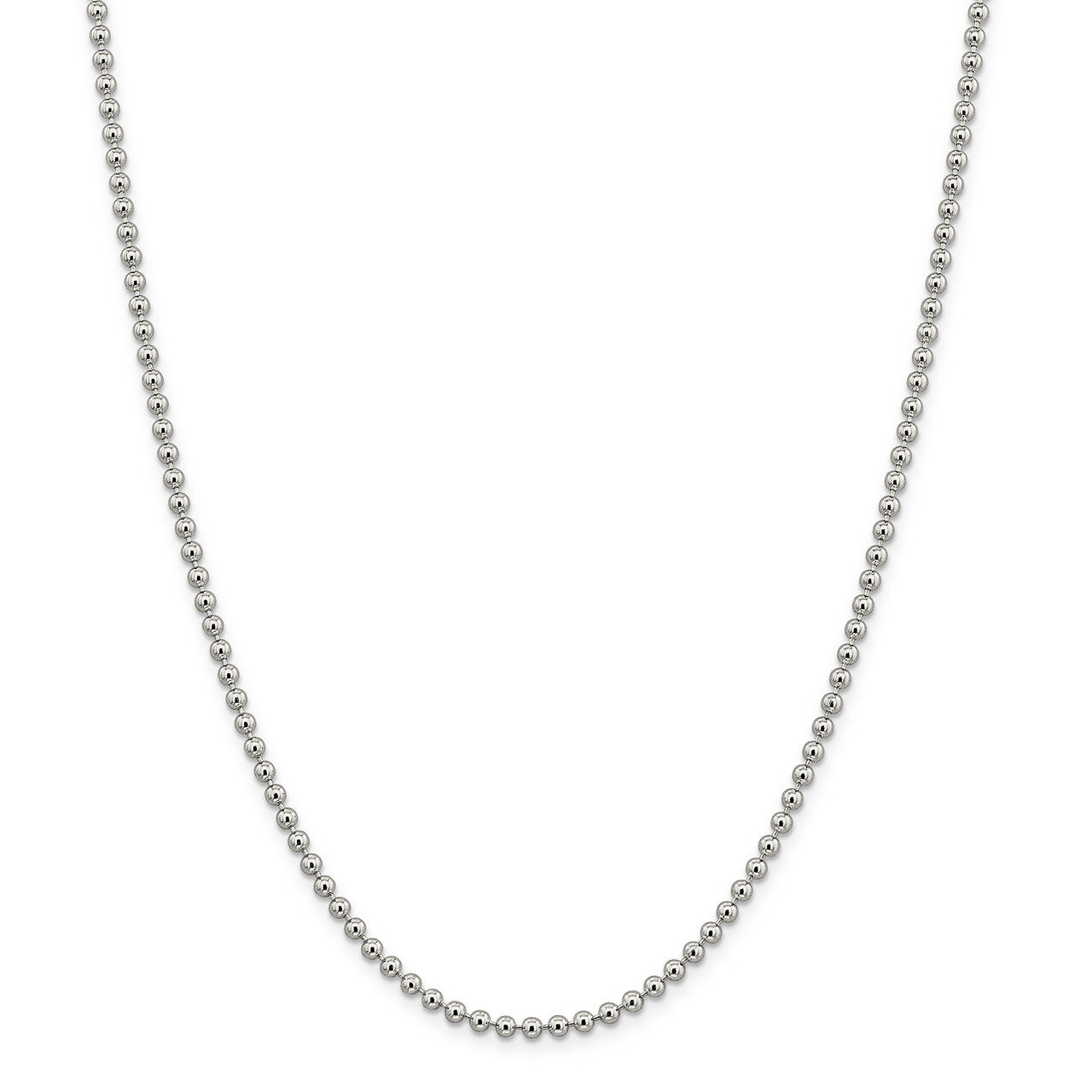 24 Inch 3mm Beaded Chain Sterling Silver QK83-24
