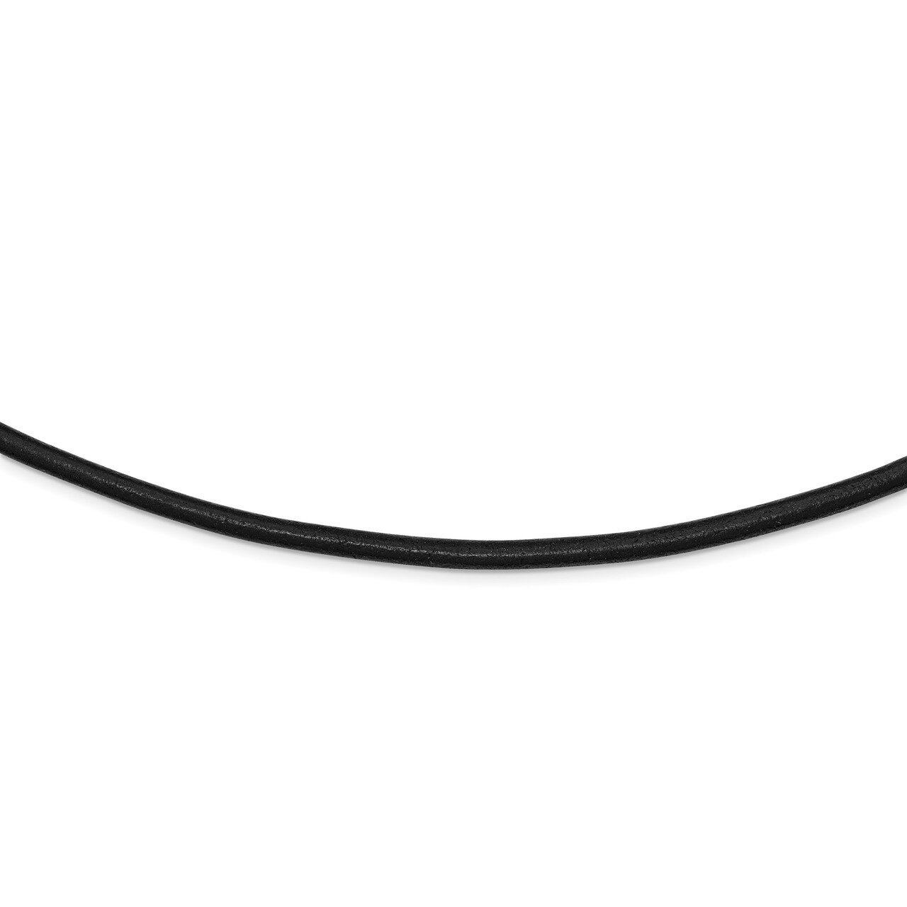 4mm Black Leather Necklace 18 Inch Sterling Silver QK88-18