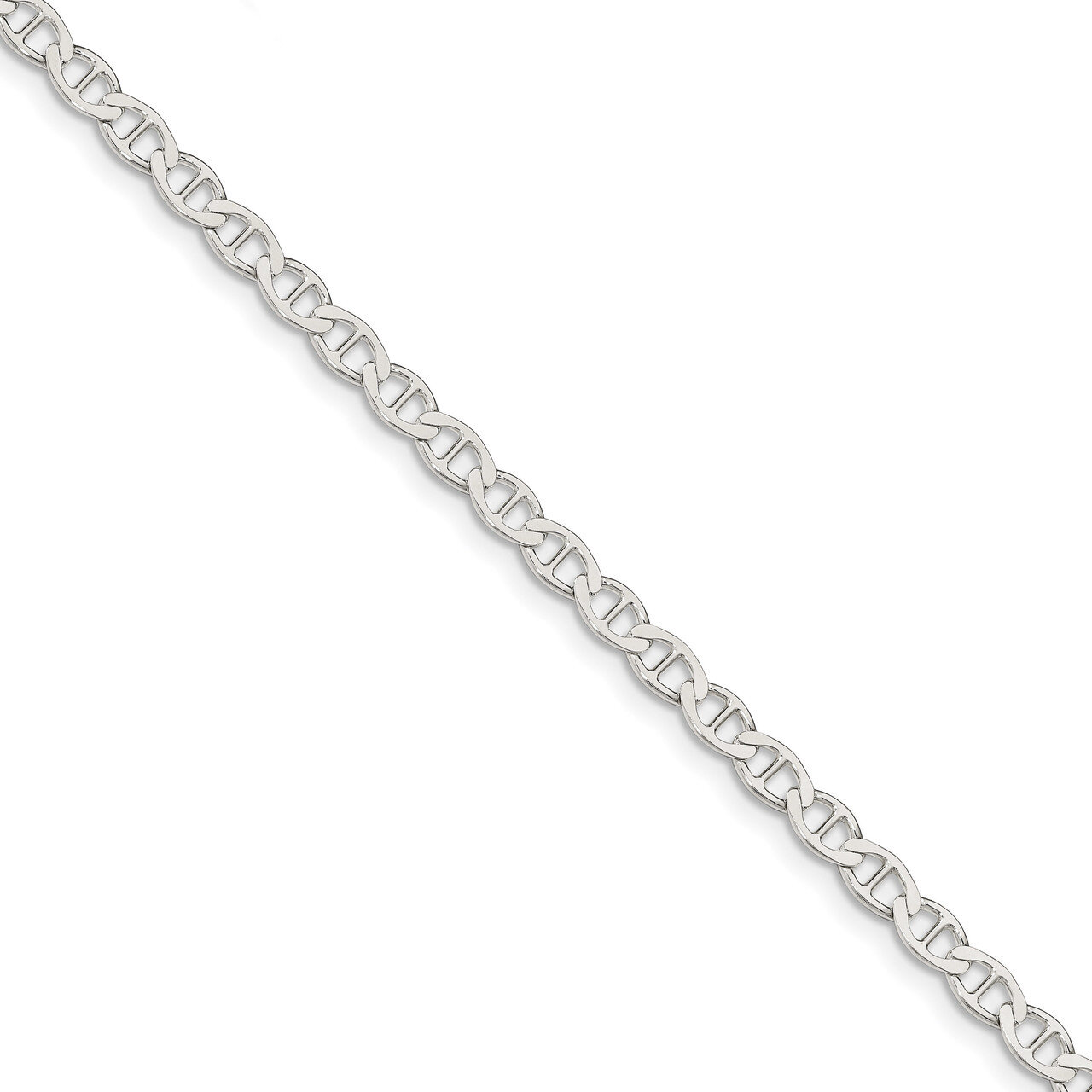 8 Inch 4.75mm Polished Flat Anchor Chain Sterling Silver QLFA100-8