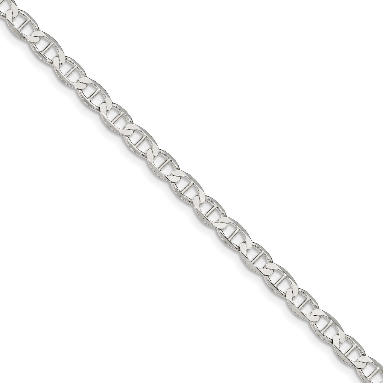 7 Inch 5.7mm Polished Flat Anchor Chain Sterling Silver QLFA120-7