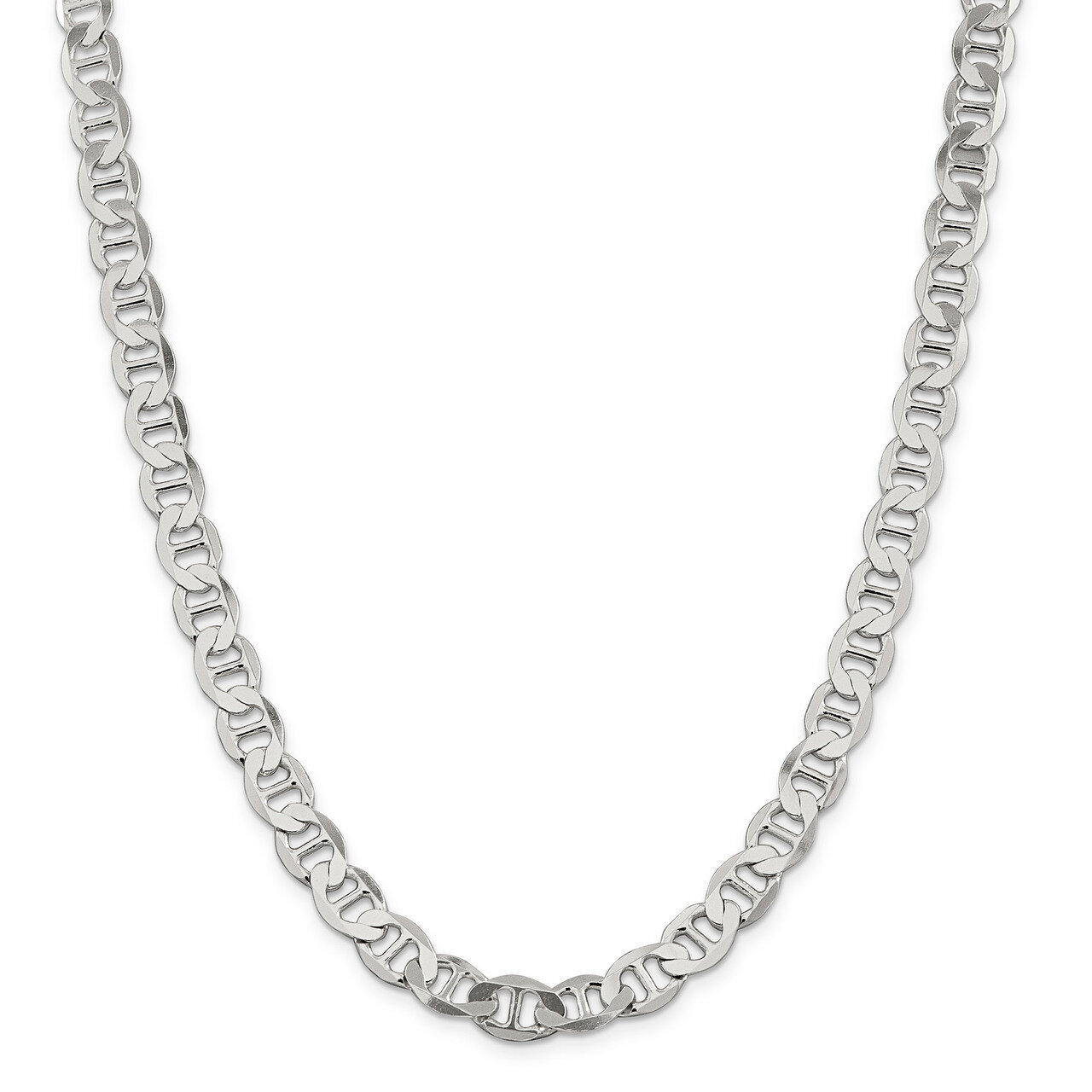 18 Inch 8.9mm Semi-Solid Flat Anchor Chain Sterling Silver QLFA180-18, MPN: QLFA180-18, 883957753591