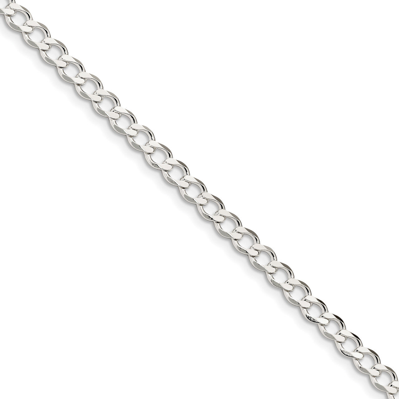 7 Inch 5.3mm Polished Flat Curb Chain Sterling Silver QLFB120-7, MPN: QLFB120-7, 886774068268