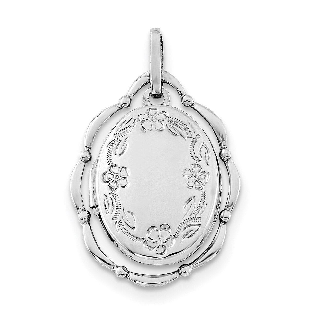 21x16mm Oval Locket Sterling Silver Rhodium-plated QLS723