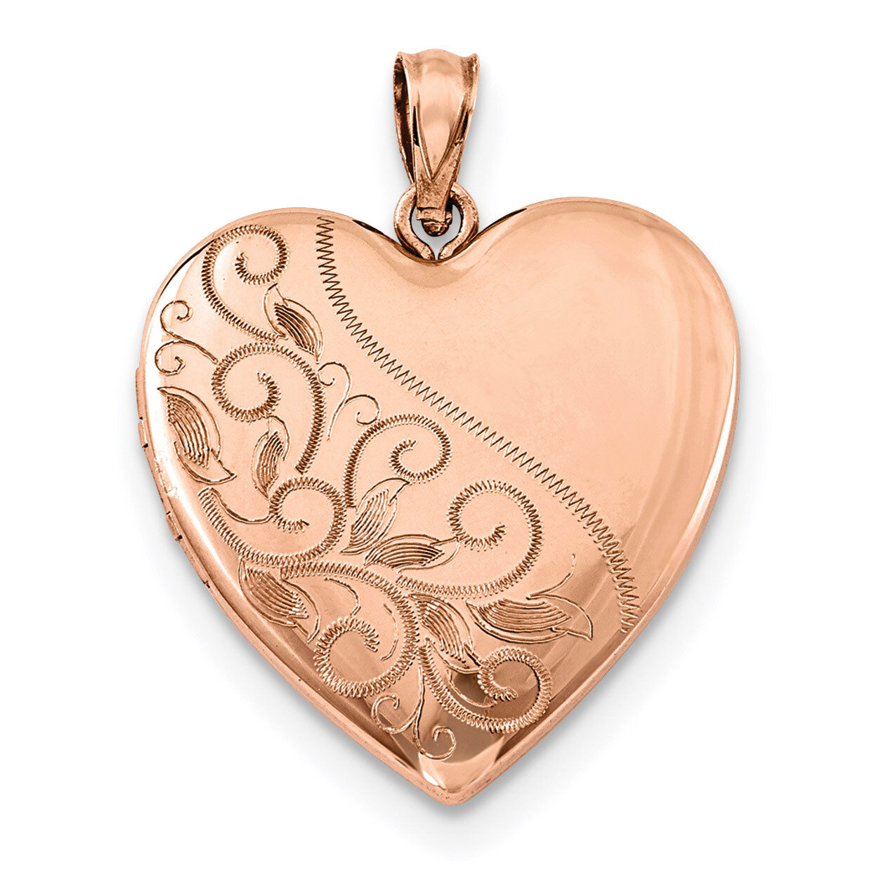 24mm Scrolled Heart Family Locket Sterling Silver Rose Gold-plated QLS753, MPN: QLS753, 191101453618